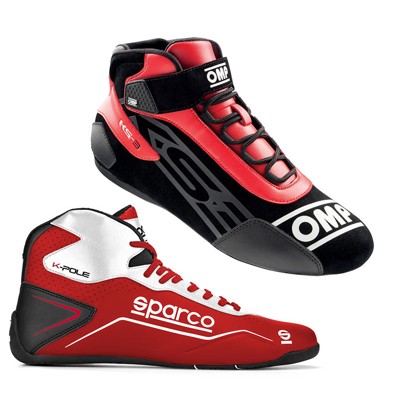 Chaussures rouges hautes pas chères pour pilote - Equipement karting Chaussures rouges hautes pas chères pour pilote - Equipement karting