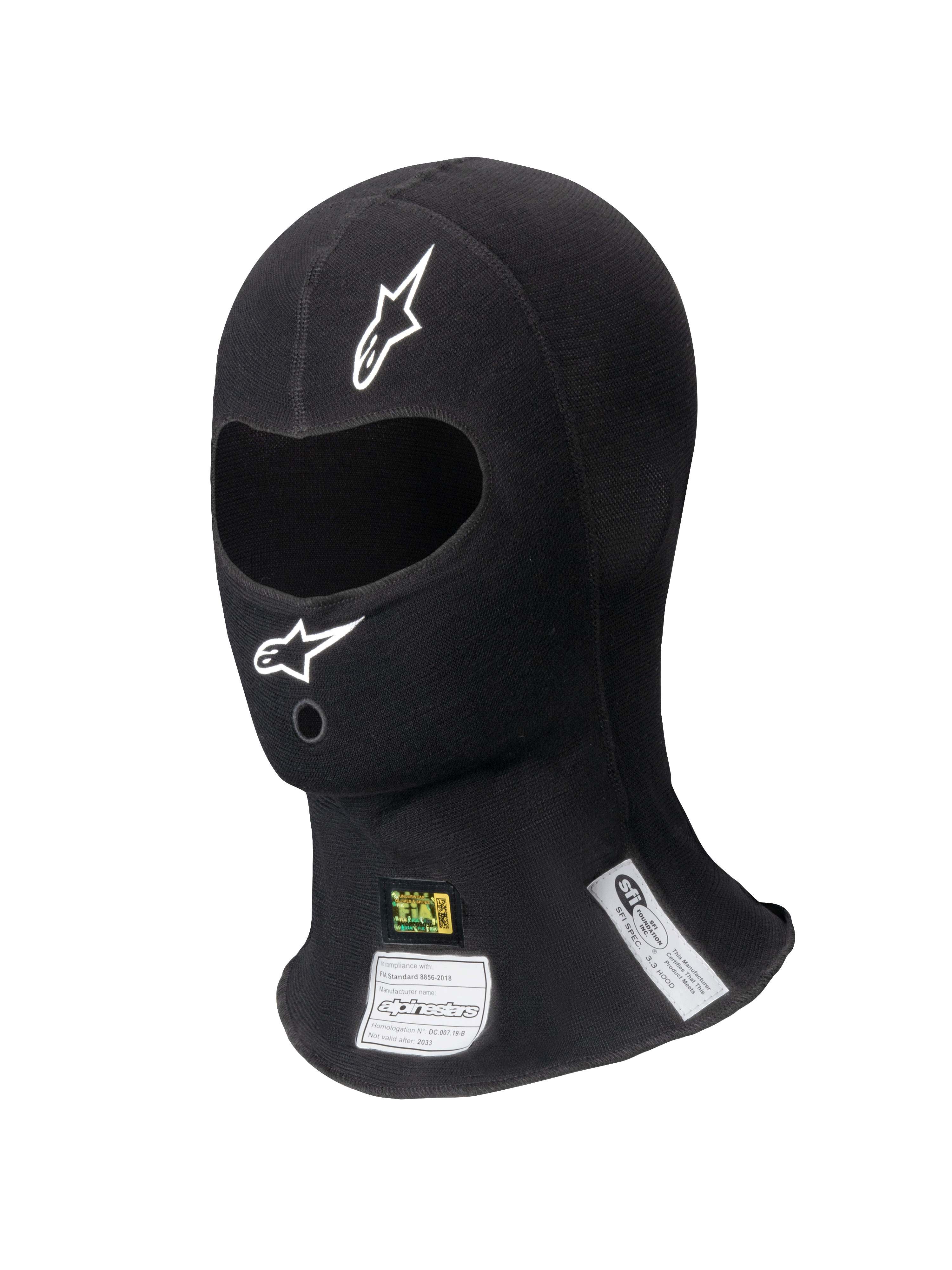Black  Alpinestars ZX Evo V2 Balaclava FIA/SFI