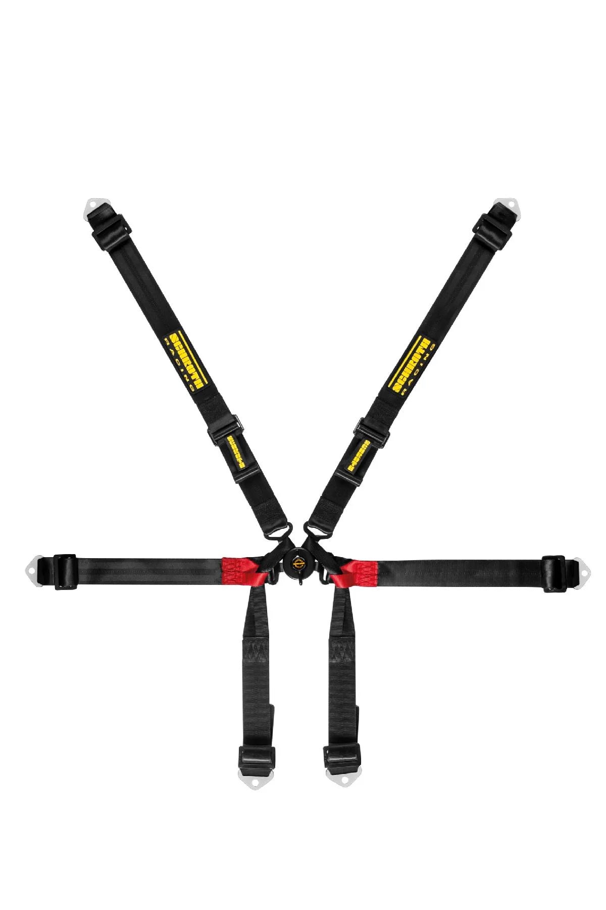 Schroth 6 Point Formula 2x2 Belt Pull Up Harness Black