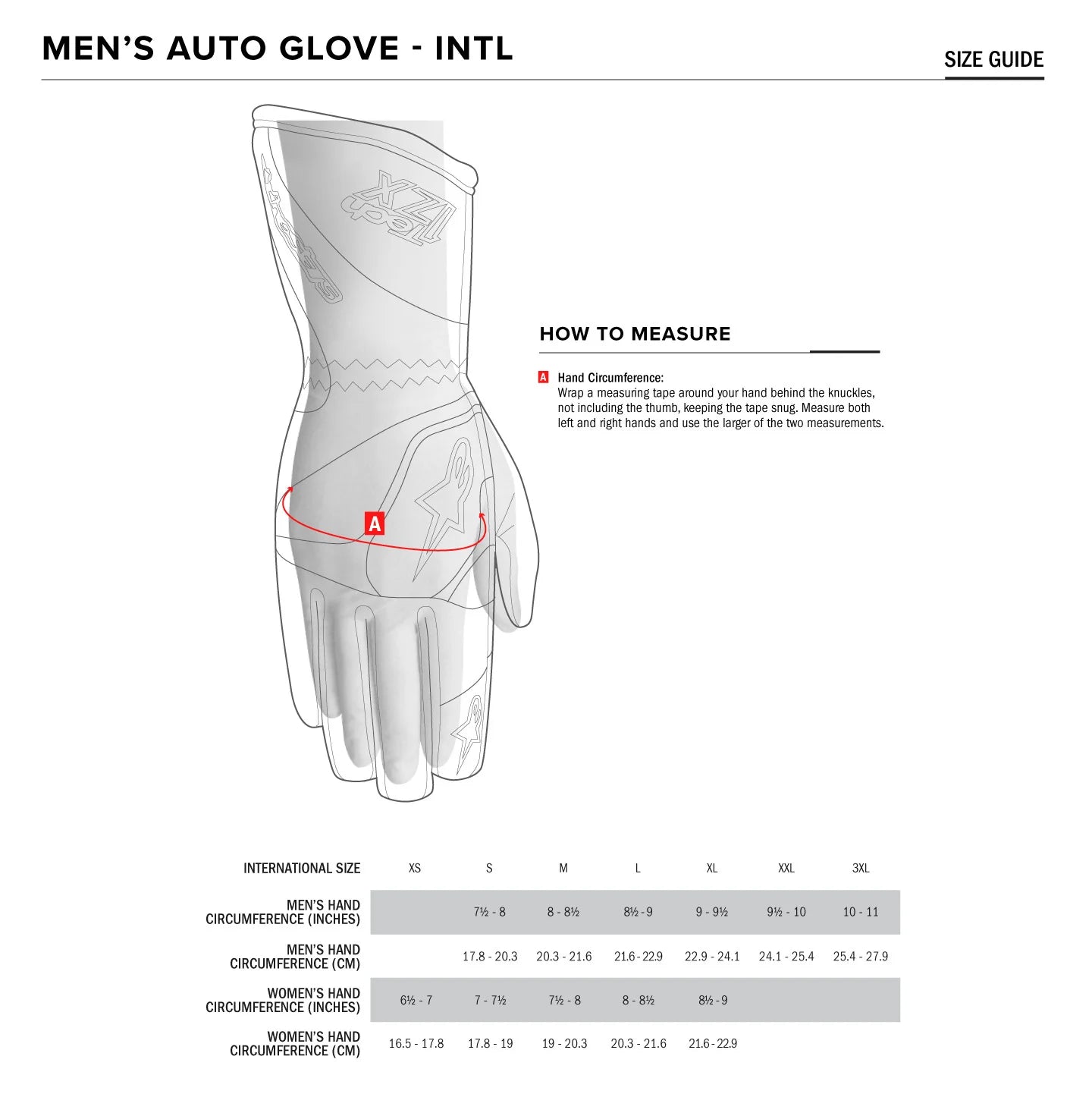 Gants Alpinestars Tech 1 Race V4 Auto Racing
