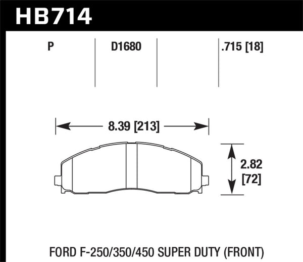 Hawk Plaquettes de frein avant Ford F-250/350/450 Super Duty 2015