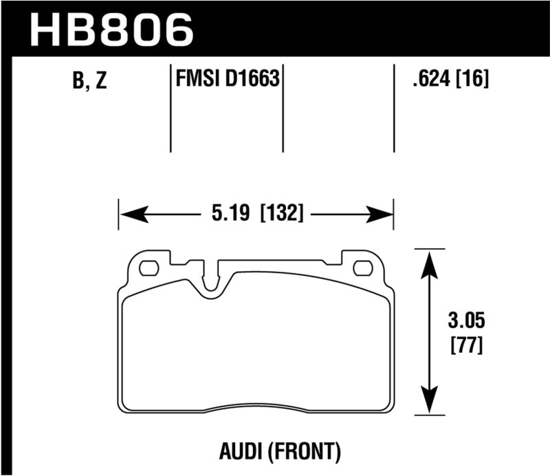 Hawk 16-17 Audi A6 HPS 5.0 Plaquettes de frein avant