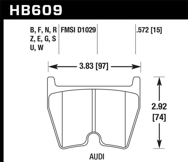 Hawk HB609W.572 08-15 Audi R8 / 03-14 Lamborghini Gallardo DTC-30 Front Race Pads