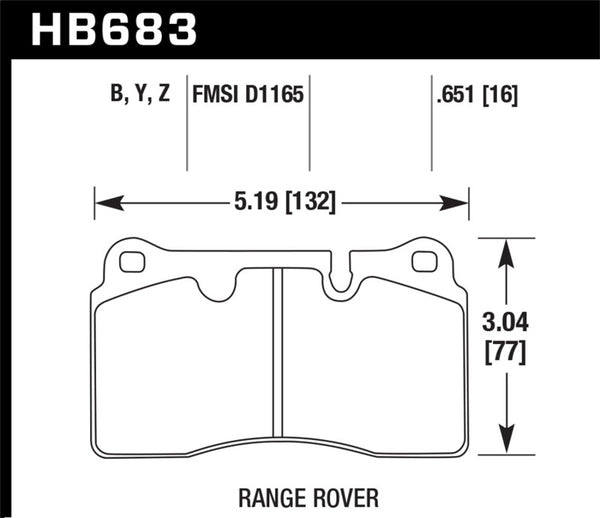 Hawk HB683B.651 06-09 Land Rover Range Rover/Range Rover Sport HPS 5.0 Front Brake Pads