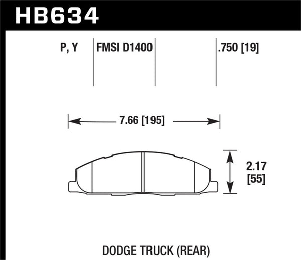 Hawk HB634P.750 Super Duty Street Brake Pads