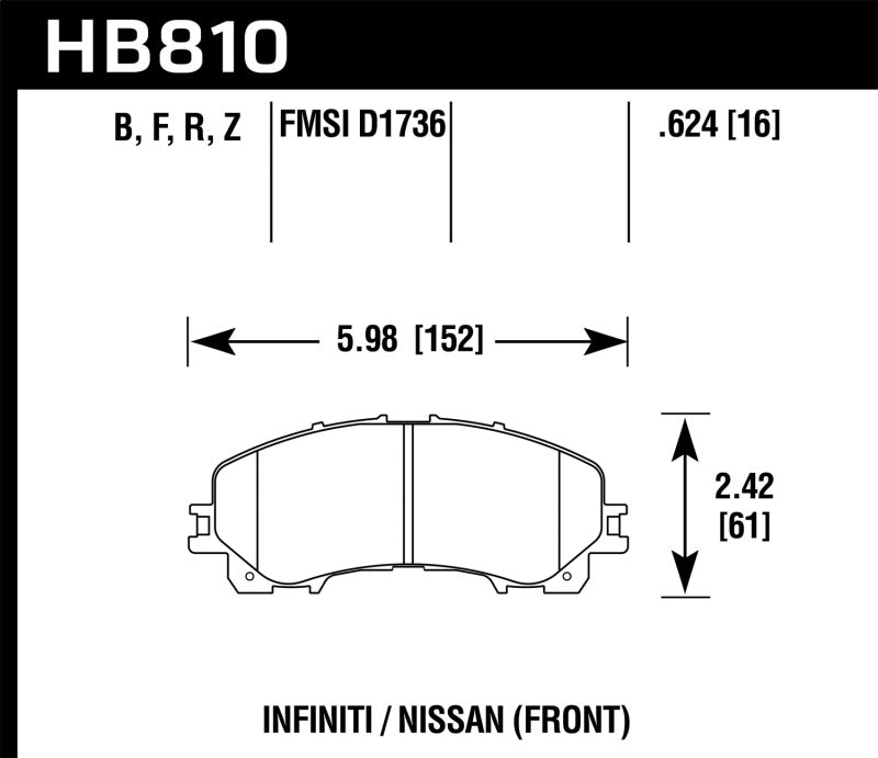 Hawk 14-17 Infiniti Q50 HPS 5.0 Plaquettes de frein avant