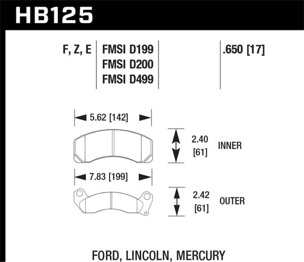 Hawk HB125F.650 HPS Street Brake Pads