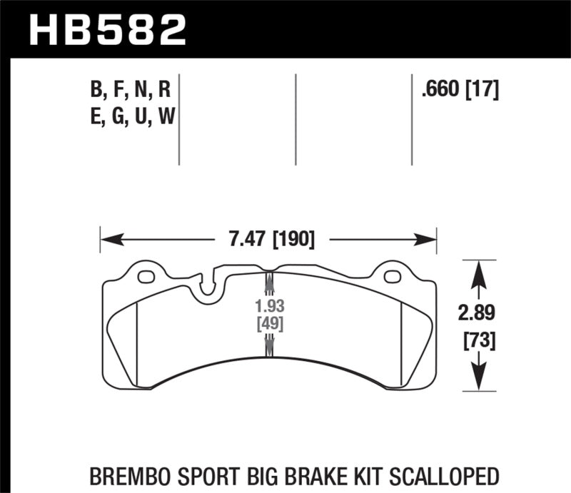 Hawk HB582U.660 DTC-70 Compound Brake Pads