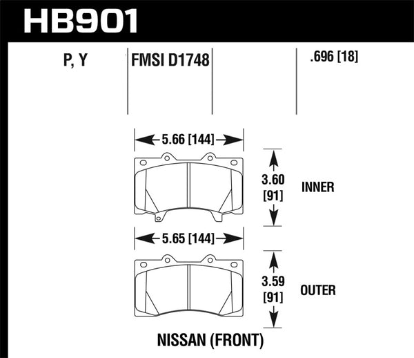 Hawk HB902P.587 11-13 Infiniti QX56 / 14-17 Infiniti QX80 Super Duty Street Rear Brake Pads