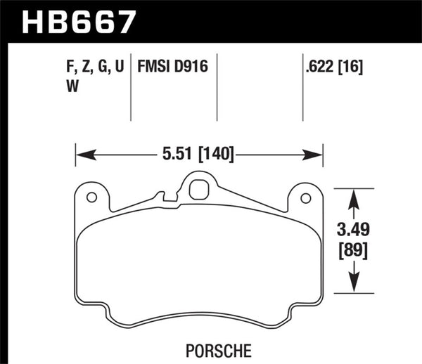 Hawk HB667D.622 09-11 Porsche 911 Carrera Front ER-1 Brake Pads