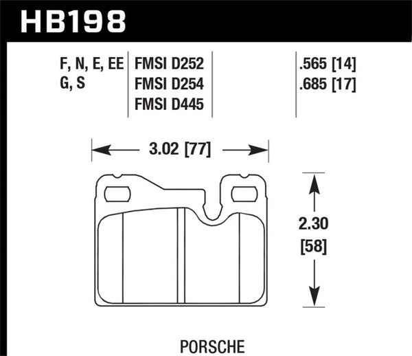 Hawk HB198B.685 83-91 Porsche 944 HPS 5.0 Rear Brake Pads