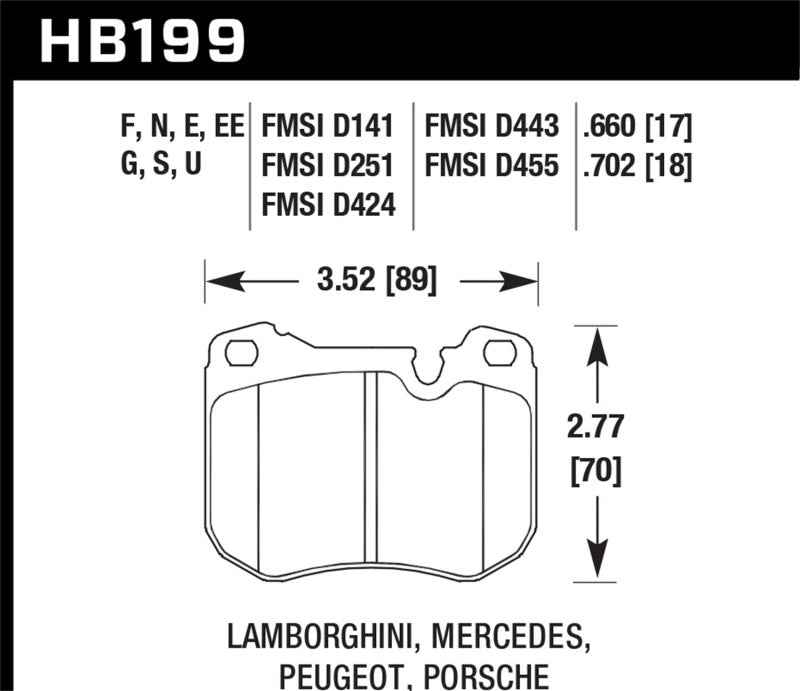 Hawk HB199E.702 77-84 &86-88 Porsche 924 / 78-81 928 / 83-89 944 Blue 9012 Front Race Brake Pads