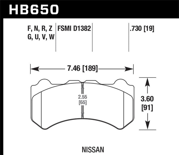 Hawk HB650N.730 09-11 Nissan GT-R HP+ Street Front Brake Pads