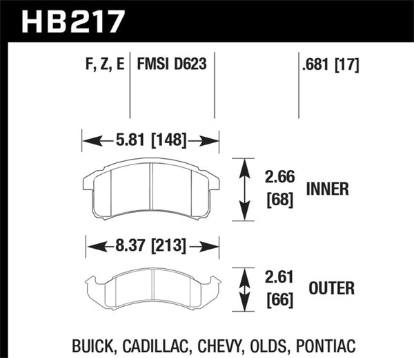 Hawk HB217F.681 HPS Street Brake Pads