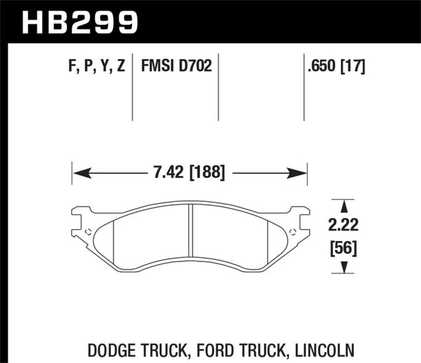 Hawk HB299P.650 Super Duty Street Brake Pads