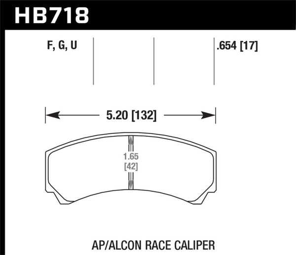 Hawk HB718U.654 AP Racing/Alcon DTC-70 Race Brake Pads