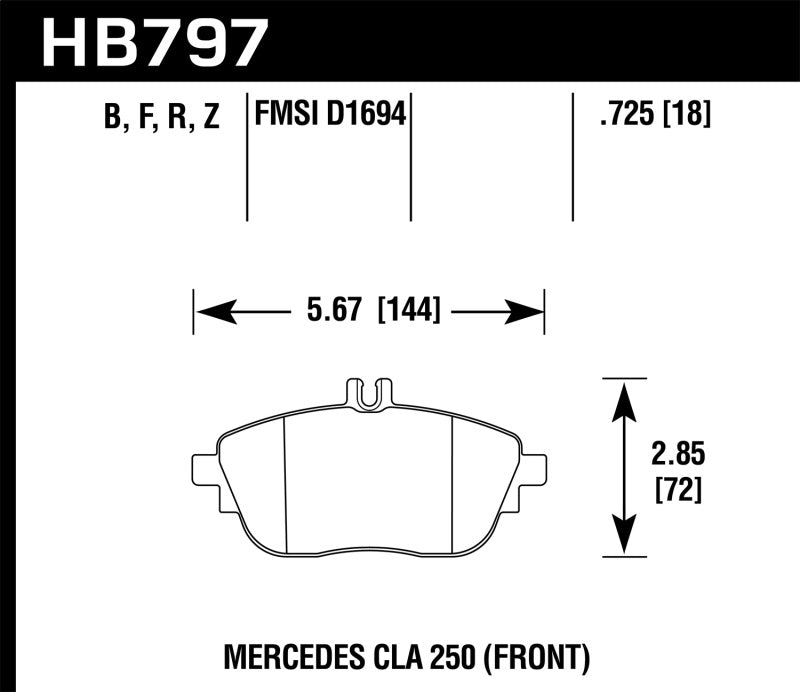 Plaquettes de frein avant Hawk 17+ Infiniti QX30 HPS Street