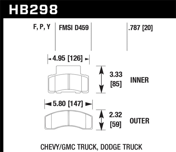 Hawk HB298P.787 Super Duty Street Brake Pads