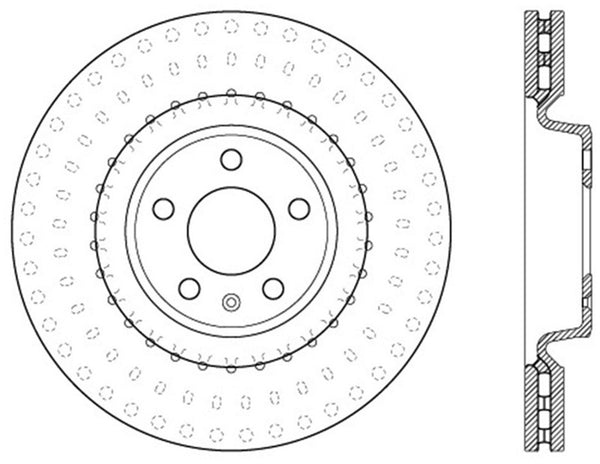 StopTech Power Slot 12 Audi A6 Quattro/11-12 A7 Quattro / 7/11-13 S4 Rotor rainuré avant gauche