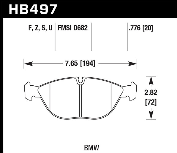Hawk HB497F.776 04-06 Audi TT Quattro / 04-05 VW Golf R32 HPS Street Front Brake Pads
