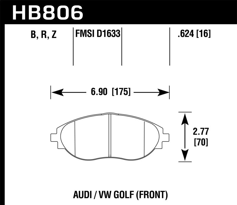 Hawk 16-17 Audi A6 HPS 5.0 Plaquettes de frein avant