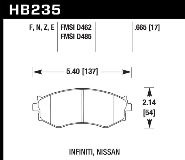 Hawk 91-96 Infiniti G20/ Nissan 240SX/ Sentra HP+ Street Plaquettes de frein avant