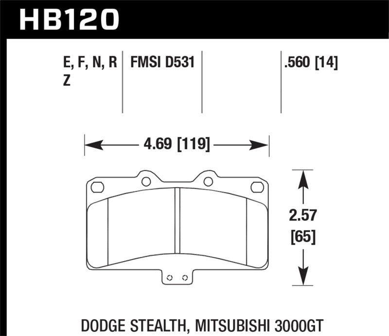 Hawk Mitsubishi 3000 GT VR4/Dodge Stealth R/T 4WD Bleu 9012 Race Plaquettes de frein avant