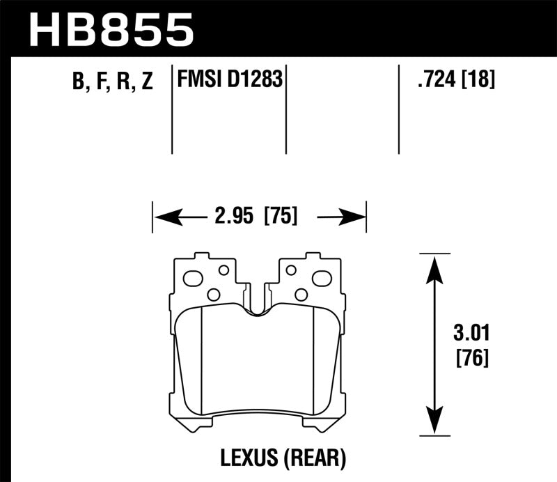 Hawk 07-17 Lexus LS460 / 08-16 Lexus LS600h HPS Street Plaquettes de frein arrière