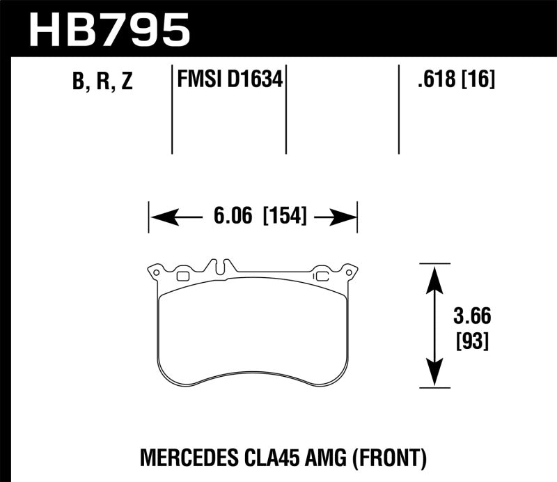 Hawk 14-17 Mercedes-Benz CLA 45 AMG/15-17 Mercedes-Benz GLA 45 AMG HPS 5.0 Plaquettes de frein avant