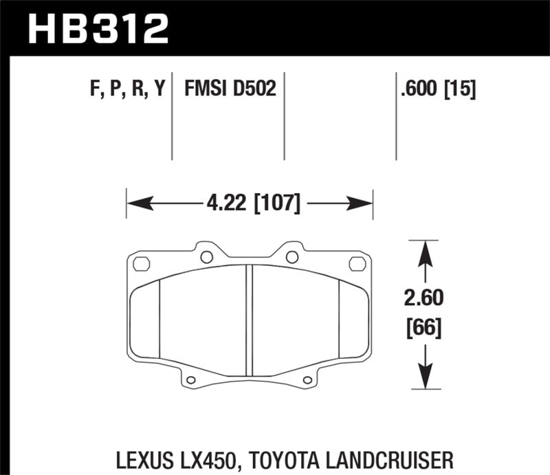 Hawk HB312P.591 Super Duty Street Brake Pads