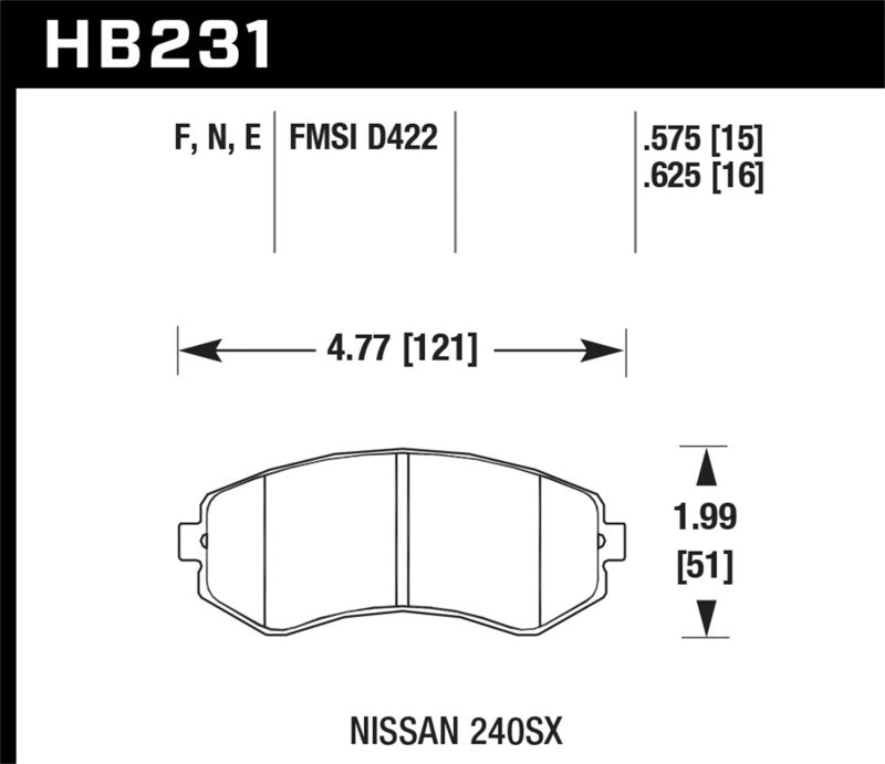 Hawk 89-93 240SX LE & SE (non ABS) & Base / 94-96 240SX SE & Base Blue 9012 Race Plaquettes de frein avant