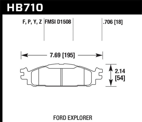 Plaquettes de frein avant Hawk 11-19 Ford Explorer / Taurus HPS 5.0