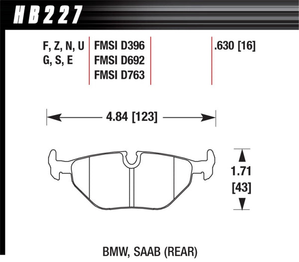 Hawk 92-95 BMW 325iS / 96-02 BMW M3 DTC-70 Plaquettes de frein arrière course