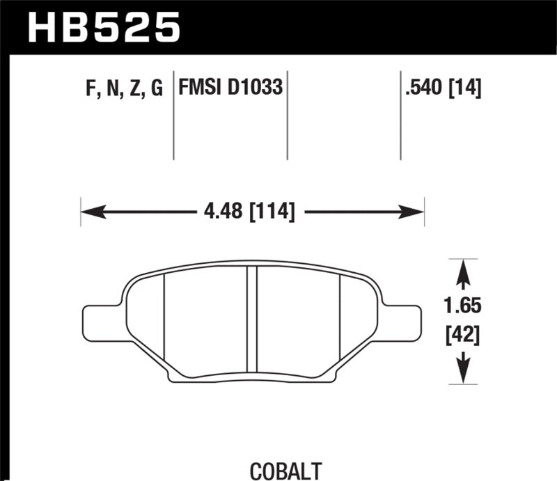 Hawk HB525F.540 HPS Street Brake Pads