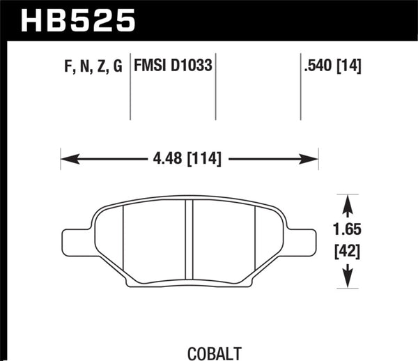 Hawk 05-10 Chevrolet Cobalt SS / 07-10 Pontiac G5 / 05-10 Pontiac G6 DTC-60 Race Plaquettes de frein arrière