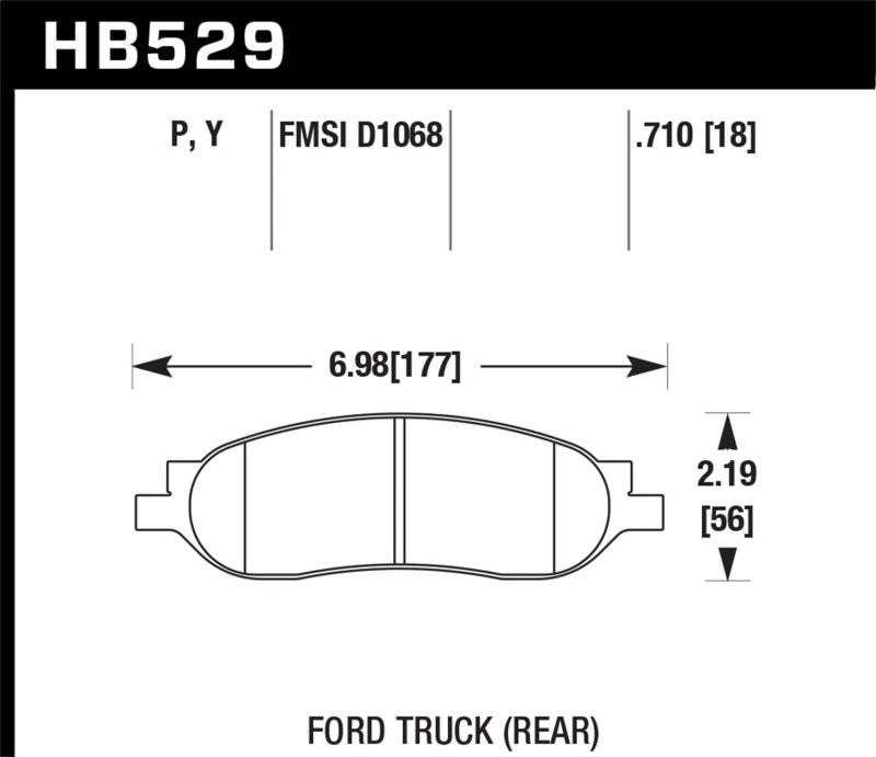 Hawk HB529P.710 05-07 Ford F-250/F-350 SuperDuty Street Rear Brake Pads