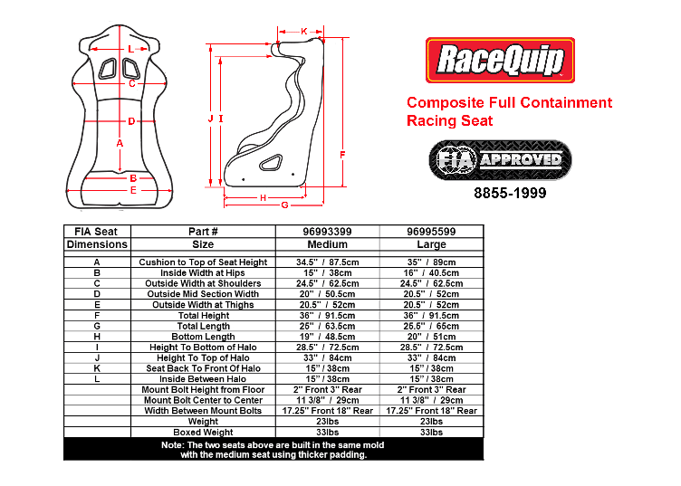 Racequip FIA Racing Halo Seat