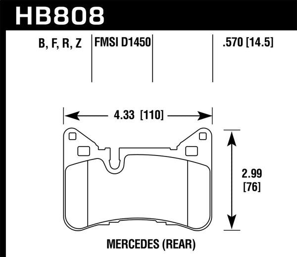 Hawk 10-15 Mercedes-Benz E63 AMG / 14-16 Mercedes-Benz E63 AMG S HPS Street Plaquettes de frein arrière