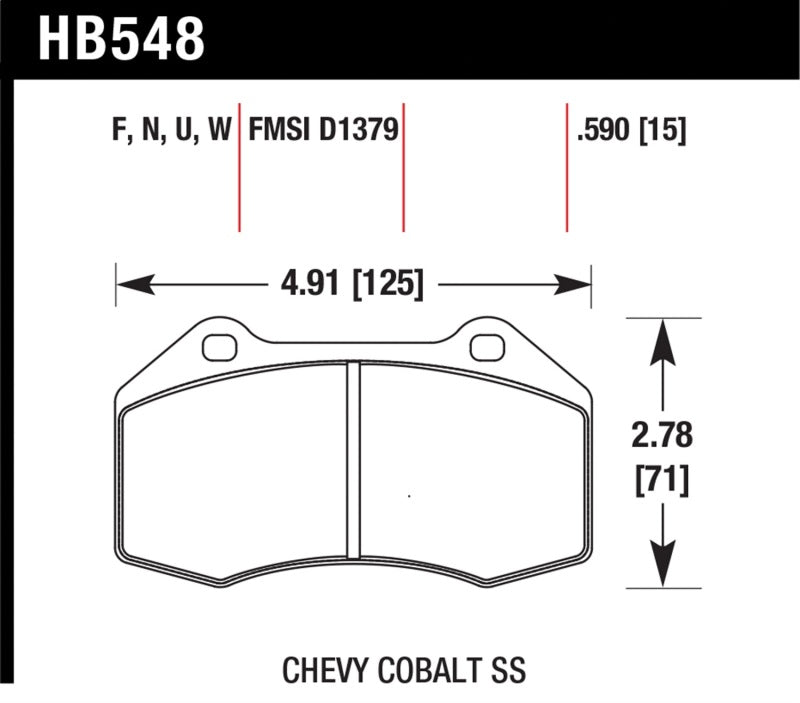 Hawk HB548D.510 15-19 Alfa Romeo 4C 1.7L Base OE Incl.Pad Wear Sensor Front ER-1 Brake Pads