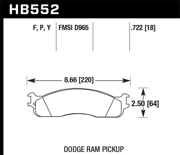 Hawk HB552P.722 Super Duty Street Front Brake Pads