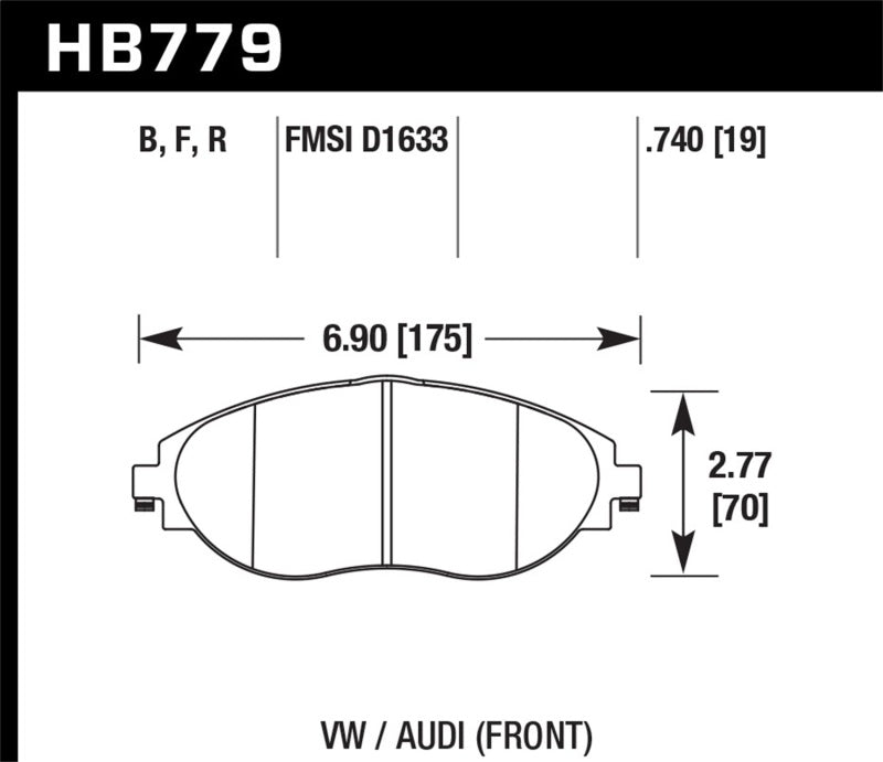 Plaquettes de frein avant Hawk 15-16 Audi S3 HPS Street