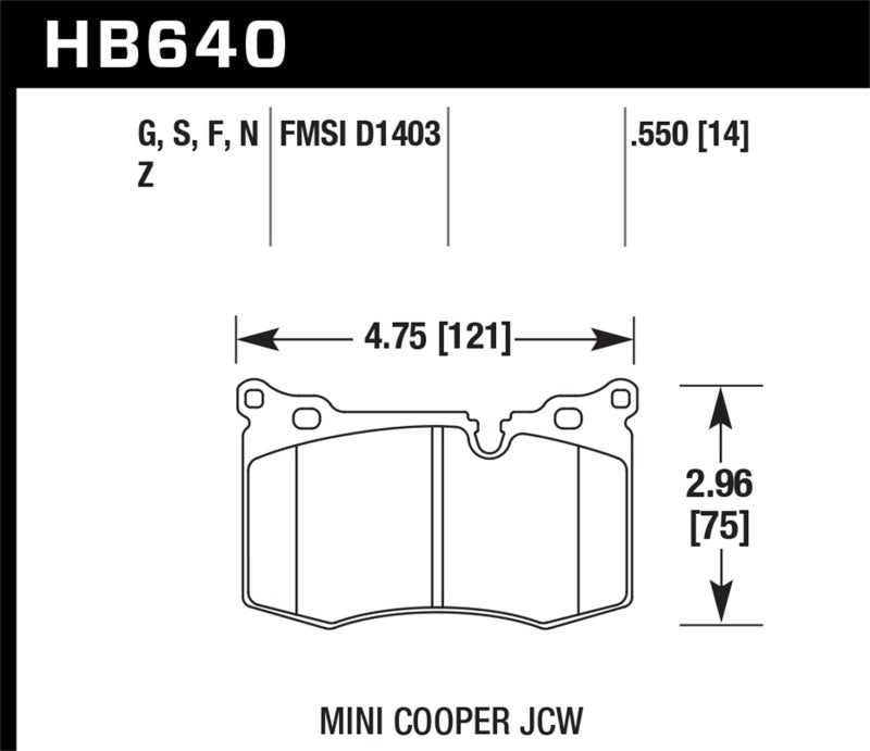 Hawk 14-15 Mini Cooper John Cooper Works Coupé HPS 5.0 Plaquettes de frein avant