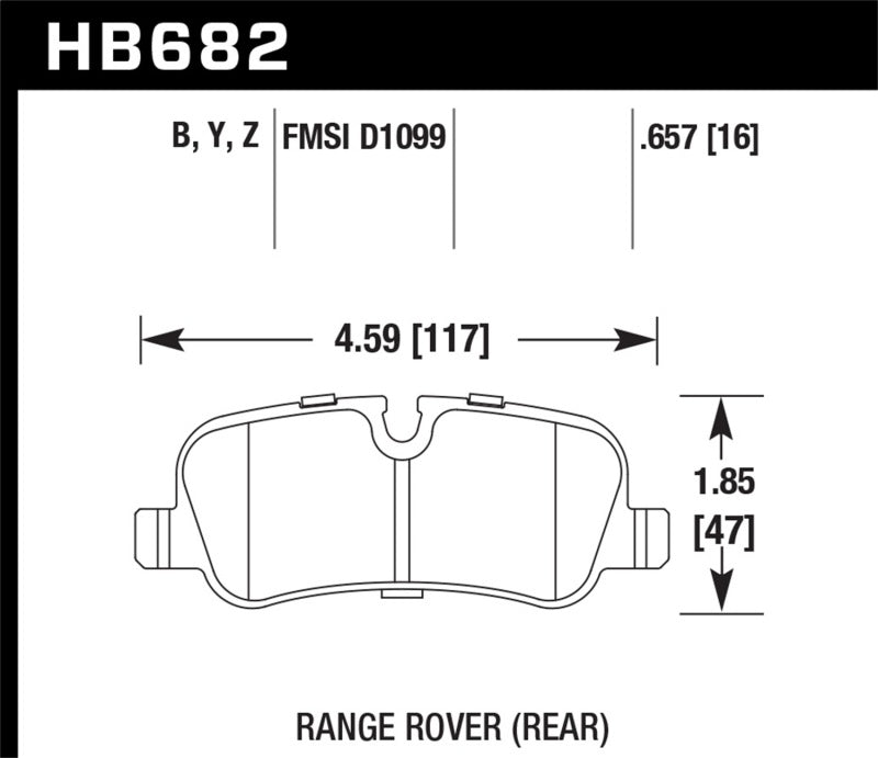 Hawk 2007 Land Rover Range Rover Sport HPS 5.0 Plaquettes de frein arrière