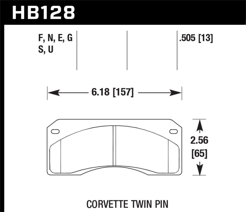 Hawk HB128G.505 DTC-60 Race Brake Pads - Ferro-Carbon Black Powder Coat High Dust - 0.505in Thick