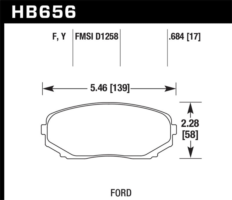 Hawk 07-10 Ford Edge / 10 Lincoln MKX / 07-10 Mazda CX-7/CX-9 HPS Street Plaquettes de frein avant