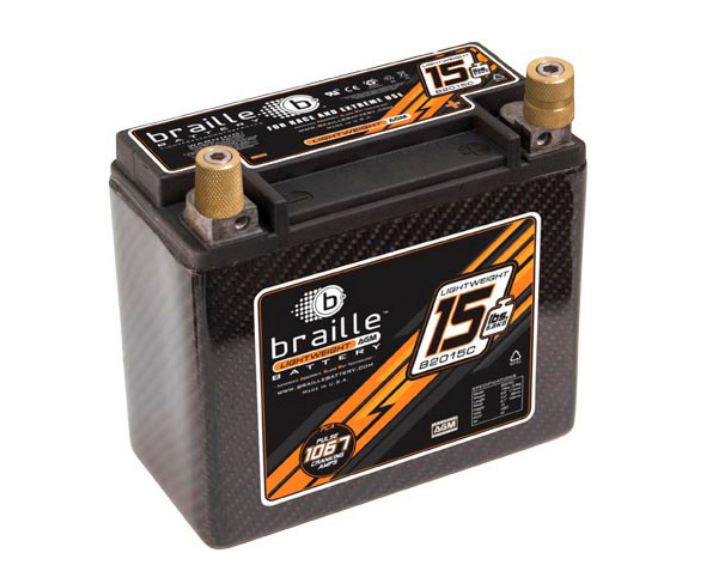 B2015C Braille Lightweight AGM Carbon Battery 15lbs/1067PCA