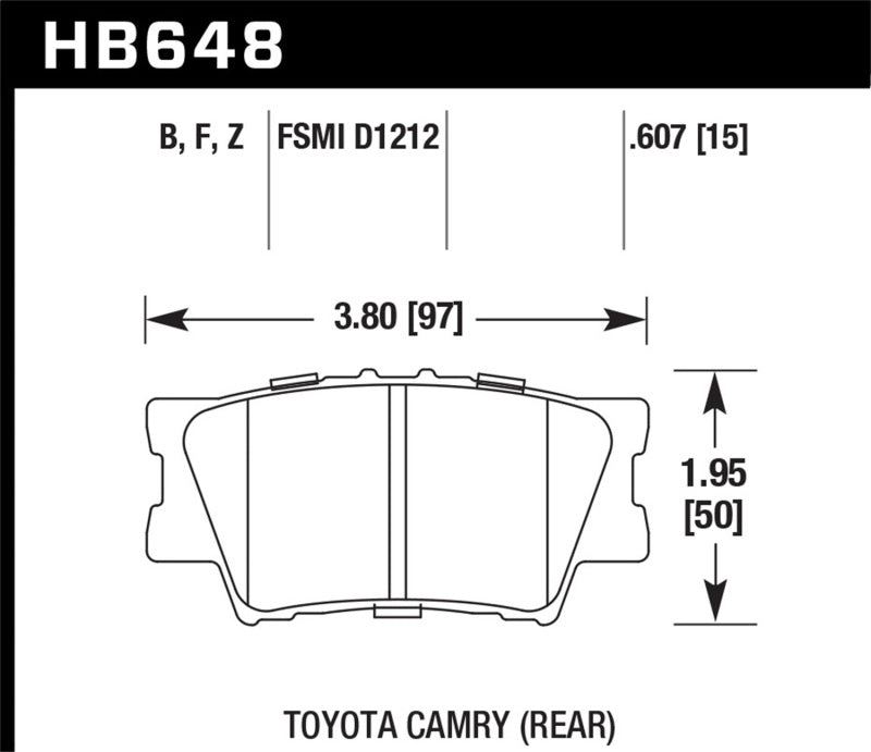 Hawk Plaquettes de frein arrière Lexus ES300h HPS 5.0 2013-2014