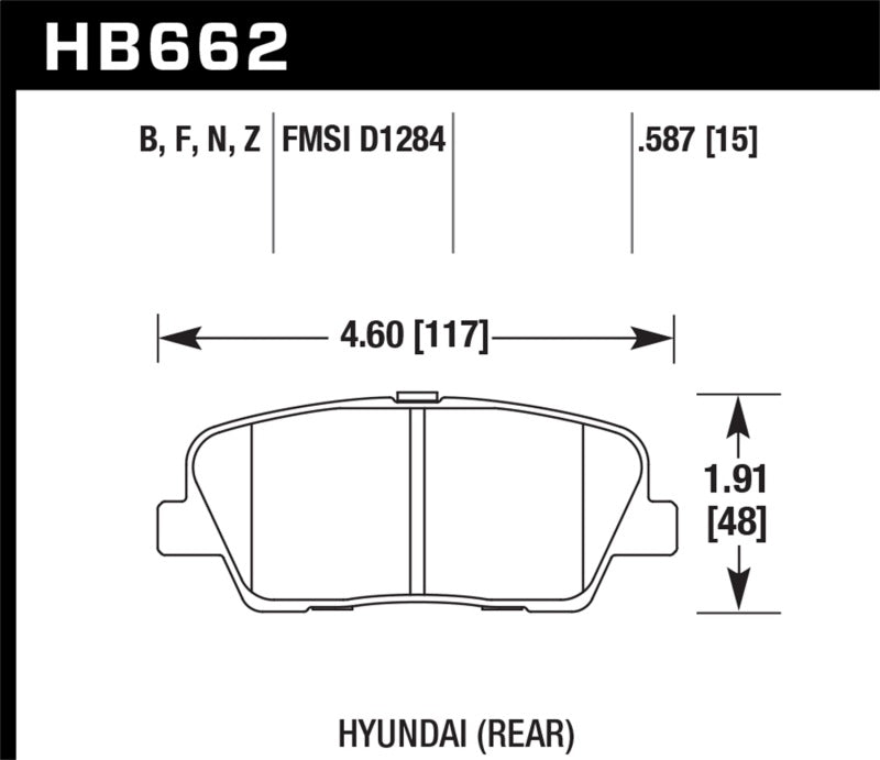 Hawk 10-16 Hyundai Genesis Coupé HPS 5.0 Plaquettes de frein arrière