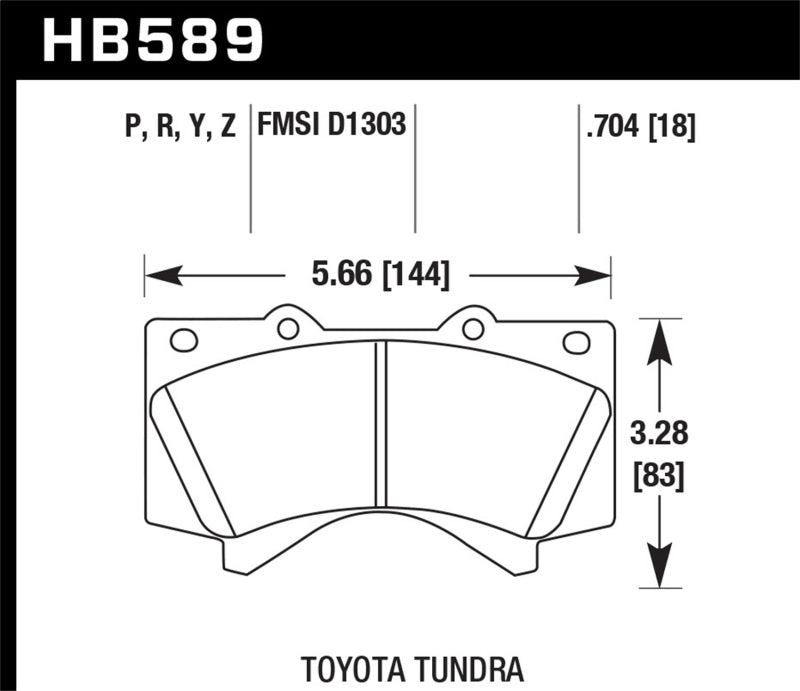 Hawk 08-10 Toyota Land Cruiser / 07-10 Tundra Super Duty Street Plaquettes de frein avant