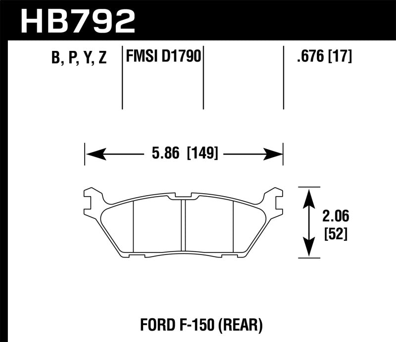 Plaquettes de frein arrière Hawk 15 Ford F-150 Super Duty